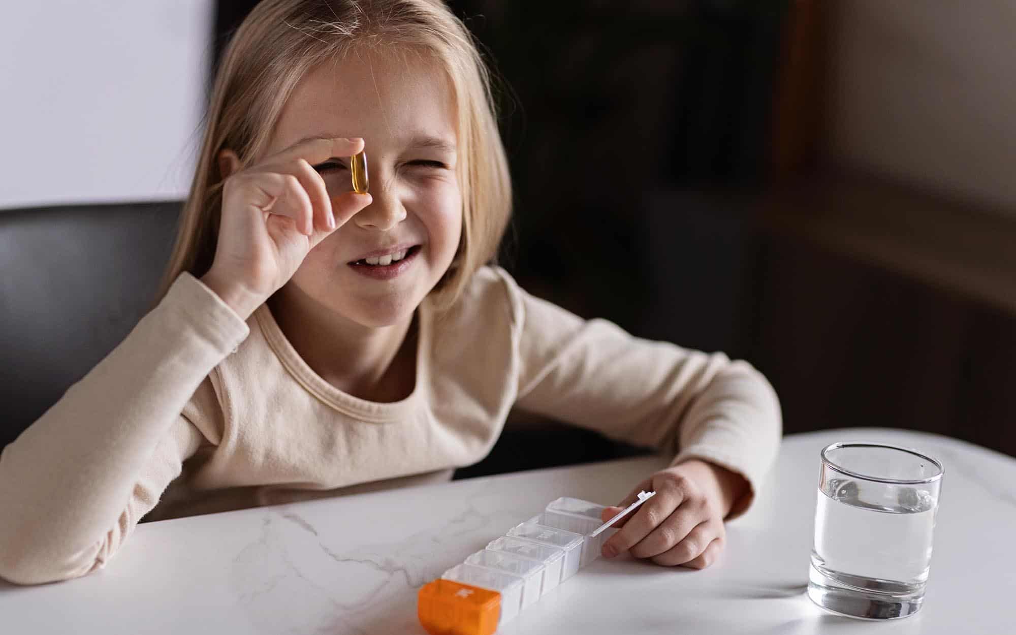 Child taking ADHD medicine