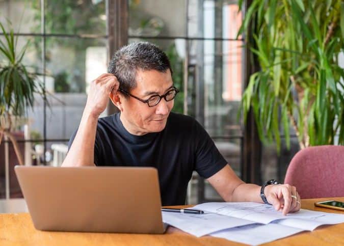 man working on a laptop